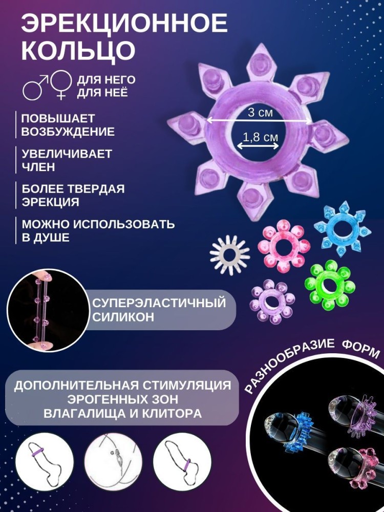 Эрекционные кольца и насадки на член 8в1